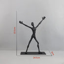 GobekUsa Geometric Couple Cast Iron Figure Sculpture for Home Decor