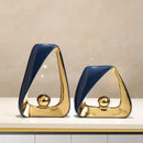 GobekUsa Geometric Triangles Golden Ball Skeleton Sculpture: Abstract Home Decor Figurine