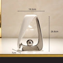 GobekUsa Geometric Triangles Golden Ball Skeleton Sculpture: Abstract Home Decor Figurine