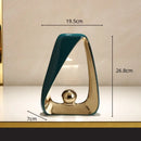 GobekUsa Geometric Triangles Golden Ball Skeleton Sculpture: Abstract Home Decor Figurine