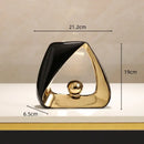GobekUsa Geometric Triangles Golden Ball Skeleton Sculpture: Abstract Home Decor Figurine
