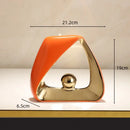 GobekUsa Geometric Triangles Golden Ball Skeleton Sculpture: Abstract Home Decor Figurine