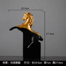 GobekUsa Golden Horse Abstract Sculpture: Elegant Running Horse Figurine for Home Decor