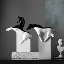 GobekUsa Golden Horse Abstract Sculpture: Elegant Running Horse Figurine for Home Decor