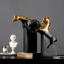 GobekUsa Golden Horse Abstract Sculpture: Elegant Running Horse Figurine for Home Decor