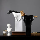 GobekUsa Golden Horse Abstract Sculpture: Elegant Running Horse Figurine for Home Decor