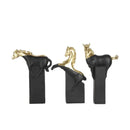 GobekUsa Horse Statue Resin Abstract Ornament Half-length Animal Sculpture Home Decor Figurine