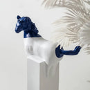GobekUsa Horse Statue Resin Abstract Ornament Half-length Animal Sculpture Home Decor Figurine