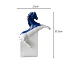 GobekUsa Horse Statue Resin Abstract Ornament Half-length Animal Sculpture Home Decor Figurine