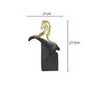 GobekUsa Horse Statue Resin Abstract Ornament Half-length Animal Sculpture Home Decor Figurine