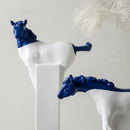 GobekUsa Horse Statue Resin Abstract Ornament Half-length Animal Sculpture Home Decor Figurine