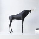 GobekUsa Iron Horse Figurine: Abstract Animal Cattle Ornament for Home Decor