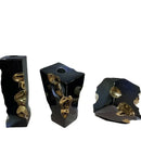 GobekUsa Golden Notch Ceramic Vase Geometric Square Design Home Decor Accessory