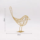 Abstract black iron bird figurines living room woven sculpture by Decorbites