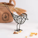 Abstract black iron bird figurines living room woven sculpture by Decorbites