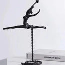 Metal Ballerina Dancer Sculpture - Abstract Handicraft Figurine for Modern Living Room Decor