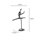 Metal Ballerina Dancer Sculpture - Abstract Handicraft Figurine for Modern Living Room Decor