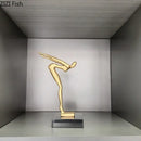 GobekUsa Gymnast Statue Desk Ornament Metal Sculpture Room Decor