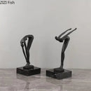 GobekUsa Gymnast Statue Desk Ornament Metal Sculpture Room Decor