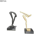 GobekUsa Gymnast Statue Desk Ornament Metal Sculpture Room Decor