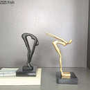 GobekUsa Gymnast Statue Desk Ornament Metal Sculpture Room Decor