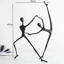 GobekUsa Black Metal Sports Figure Sculpture for Elegant Home Decor