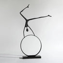 GobekUsa Black Metal Sports Figure Sculpture for Elegant Home Decor