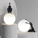 GobekUsa Ball Holding Character Resins Lamp for Living Room Bedroom