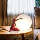 GobekUsa Ball Holding Character Resins Lamp for Living Room Bedroom