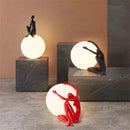GobekUsa Ball Holding Character Resins Lamp for Living Room Bedroom