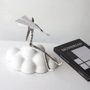Resin Paper Airplane Cloud Figurine - Black Cartoon Abstract Modern Minimalist Style Home Decor