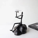 Resin Paper Airplane Cloud Figurine - Black Cartoon Abstract Modern Minimalist Style Home Decor