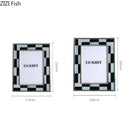 GobekUsa Black White Plaid Metal Photo Frame Abstract Desktop Decoration Display Frames