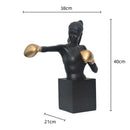 GobekUsa Boxer Resin Statue: Abstract Movement Figure Ornament for Home Decor