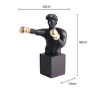 GobekUsa Boxer Resin Statue: Abstract Movement Figure Ornament for Home Decor