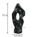GobekUsa Black & White Abstract Ceramic Vase - Handcrafted Hollow Out Hole Design