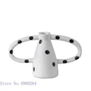 GobekUsa Ceramic Vase with Black and White Spots | Abstract Wave Point Design