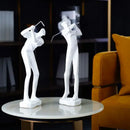 GobekUsa Golf Player Sculpture Abstract Human Body Figure Statue Resin Decor Figurine