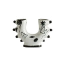 GobekUsa Graffiti Ceramic Vase U-Shape Hand-Painted Abstract Handicraft Floral Arrangement Accessory