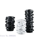 GobekUsa Black White Abstract Dots Resin Vase Irregular Bumps Home Decoration Organizer