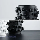 GobekUsa Black White Abstract Dots Resin Vase Irregular Bumps Home Decoration Organizer