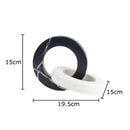 GobekUsa Geometric Knot Sculpture Desk Decor - Abstract Square Ring Statue