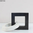 GobekUsa Geometric Knot Sculpture Desk Decor - Abstract Square Ring Statue