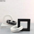 GobekUsa Geometric Knot Sculpture Desk Decor - Abstract Square Ring Statue