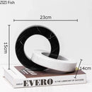GobekUsa Ceramic Knot Sculpture Marble Round Ring Abstract Desk Decor Craft