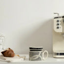 Abstract black & white striped espresso cups – kitchen coffee gift by Decorbites