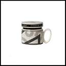 Abstract black & white striped espresso cups – kitchen coffee gift by Decorbites