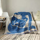 GobekUsa Geometric Knitted Tassels Throw Blanket