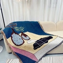 GobekUsa Geometric Knitted Tassels Throw Blanket