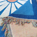 GobekUsa Geometric Knitted Tassels Throw Blanket